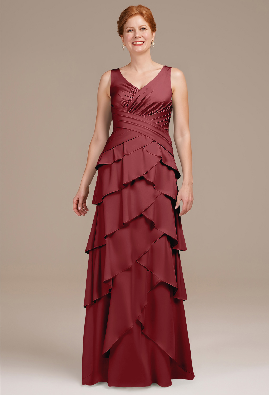 AW Addie Burgundy  Mother of the Bride Dresses